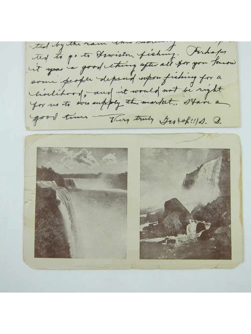 Antique Letter Postcard Niagara Falls 1898 Anna Campbell Greenfield Indiana